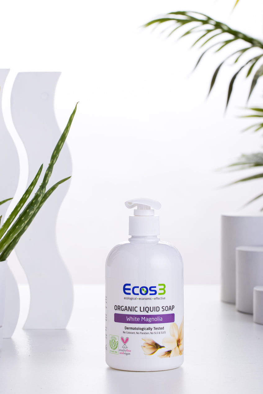 Ecos3 Luomu Nestesaippua - VALKOINEN MAGNOLIA (500 ml)