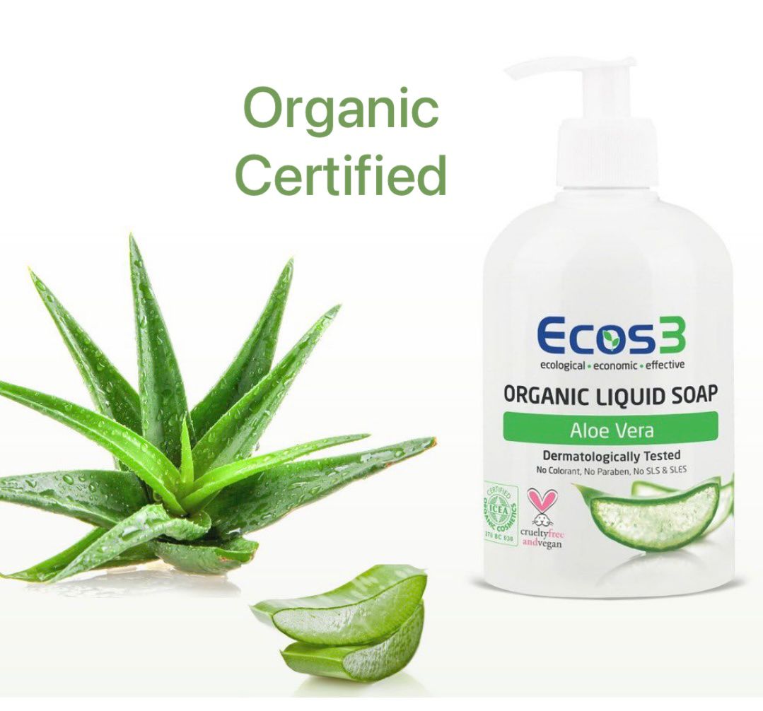 Ecos3 Organic Liquid Soap - ALOE VERA (500 ml)