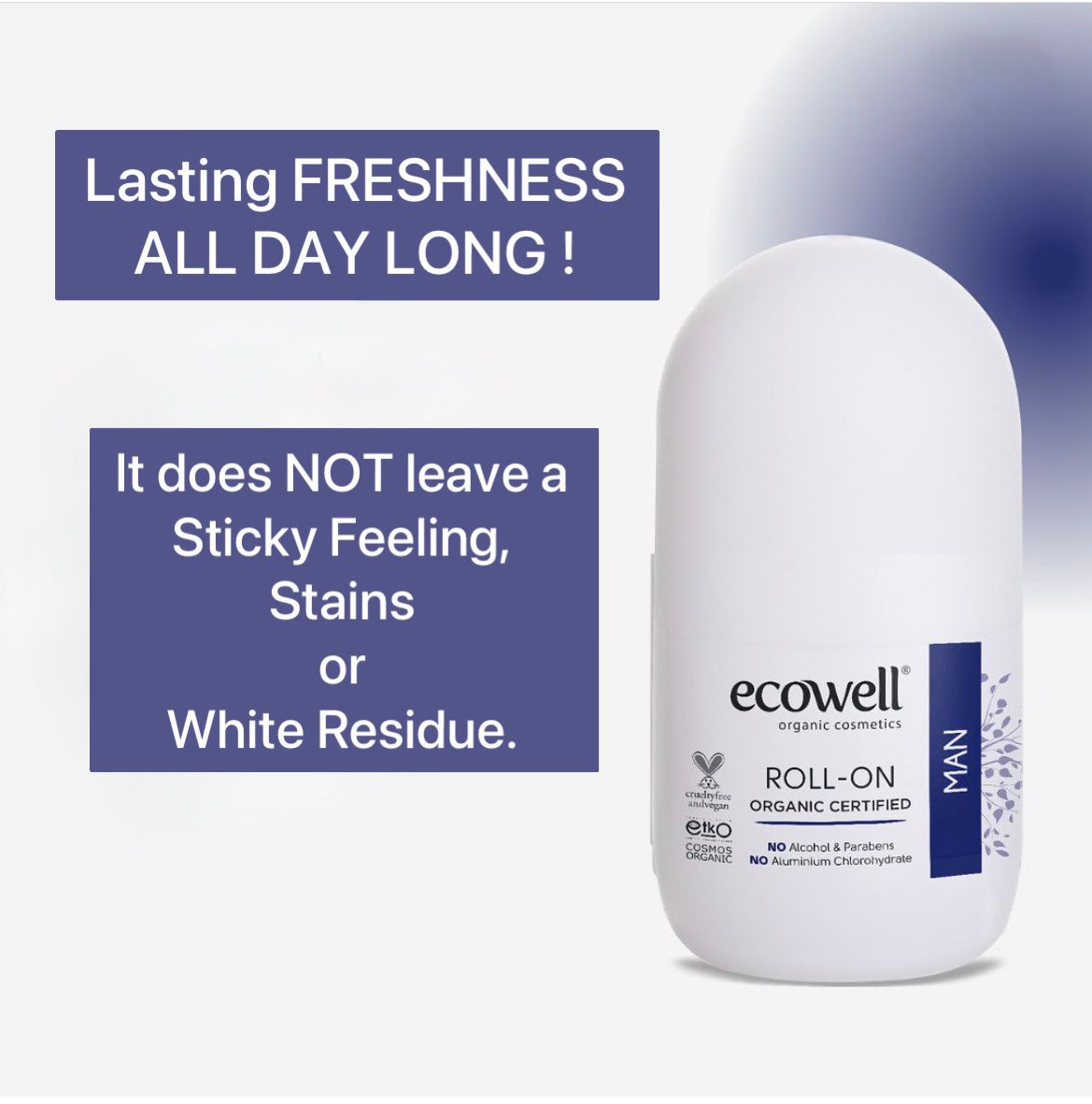 Ecowell Luomu Roll-on Miehelle (75 ml)